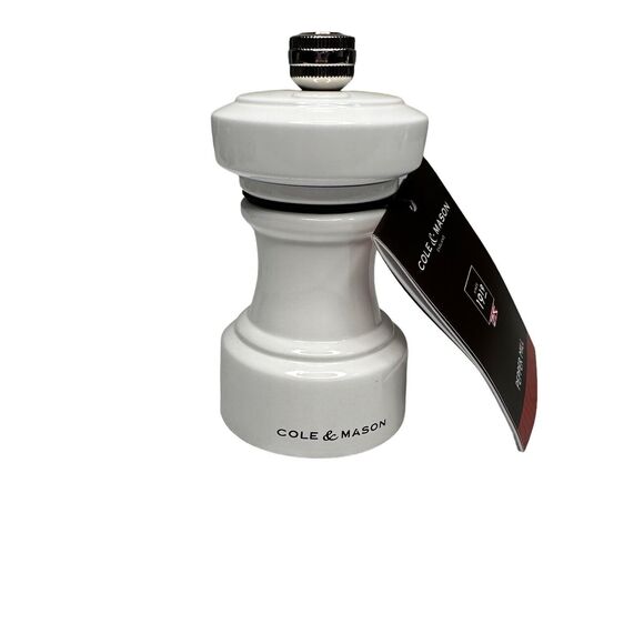 Cole & Mason Hoxton Pepper Mill Pepper Grinder White Gloss - Picture 2 of 13
